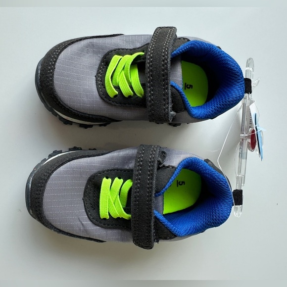 NWT Carter’s Blue Gray Athletic Collins Sneakers Shoes Toddler Boys Size 5 - Picture 3 of 8